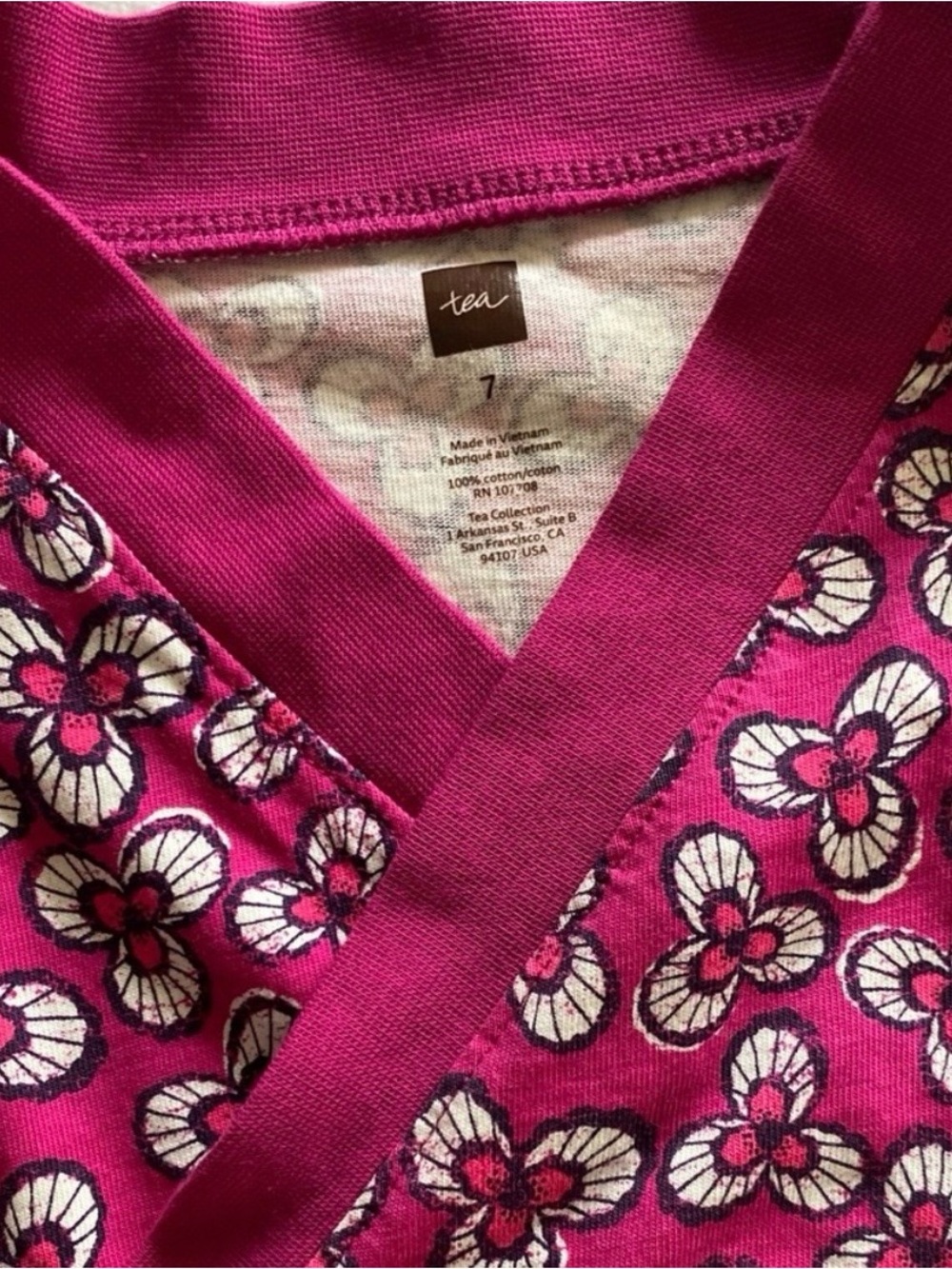 Tea Collection Floral Wrap Neck Dress size 7 - Picture 2 of 6